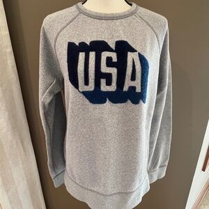 American Eagle USA Sweatshirt Blue & Gray Crew Neck, Size Medium